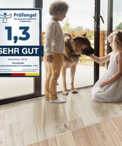 Floordirekt Bürokürzelaufschneider Bodenschutzmatte - Anti-Rutsch-Bodenschutz für Stühle - Transparent - Stärke: 1,5 mm