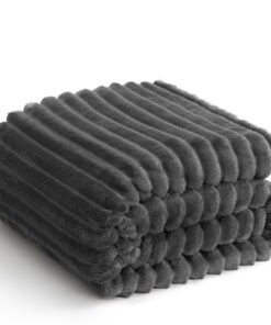 WAVVE Flauschig Kuscheldecke, Sofa- und Zimmerdekoration, weiches Flanell, 150 x 200 cm, grau