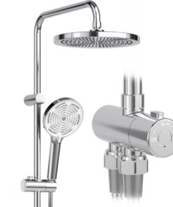 Regendusche ohne Armatur Chrome Edelstahl Rund 25cm | Duschsystem mit Duschkopf Duschgarnitur Overhead Regenbad | Dusch