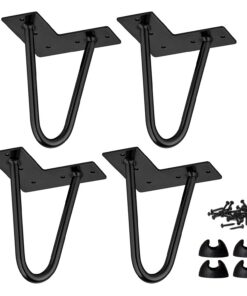 Modernes Metall Möfubar Haarnadelbeine Schwarz für Tisch und Regal