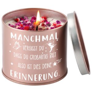 PRSTENLY Dankeschön Geschenke für Frauen, Gravur Inspirierende Lavendel Duftkerze, Beste Freundin Geschenke, Geburtstags