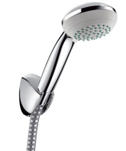 Hansgrohe Crometta 85 Duschkopf für Badestellen, 2 Strahlarten und Chrom-Finish, minimalistischer Designstil