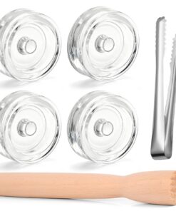 Fermentierset 6-teilig mit 21cm Stößel 4 Glasgewichten 19,5cm Zange für Sauerkraut Kimchi