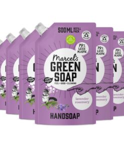 Marcel's Green Soap Flüssigseife Lavendel & Rosmarin - 100% Umweltfreundlich - 100% Vegan - 6x500ml - Nachfüllpack