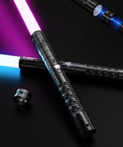 Laserschwert Kinder RGB Lichtschwert USB-C Wiederaufladbar (Schwarz 2pc)