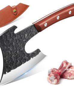 Purple Dragon Hackbeil Scharf für große Knochen und Fleisch, Professionelles Metzgermesser mit Full Tang für Fleischer,
