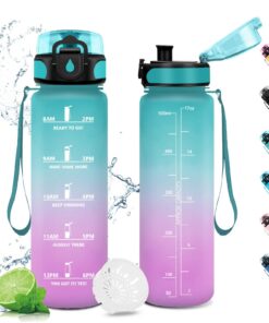 Sport Trinkflasche 500ml mit Zeitmarkierungen Auslaufsicher Kohlensäure Geeignet Gym Outdoor Camping