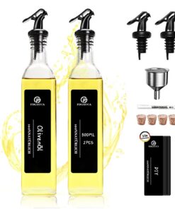amineröl Flasche (2x500ml) - Kristallklare Glasflasche mit Ausgießer und DIY-Label für Salatliebhaber |amineröl Flasche