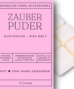 Interluxe Rosa Duftmelt Zauberpuder 100% pflanzlich für Indoor Aromalampe | Interluxe Rosa Waxmelt Wachsmitte für Duftl