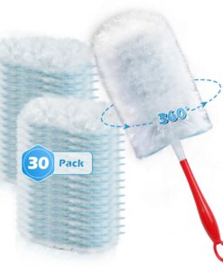 JEHONN Staubmagnet Nachfüllpackungen 30 Stück, 360 Grad Staubwischer Staubwedel für Swiffer Duster, ideal für Jalousien