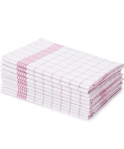 Amago - 10er Pack Geschirrtücher, 100-prozentige Baumwolle, 50 x 70 cm - Rot - Kauf nie schlechteren Tücher - Naturliebe