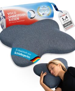 Nackenkissen ACAMAR QuickDry Orthopädisches Seitenschläfer-Kissen Visco-Kopfkissen Memory-Foam Schnelltrocknender thermo