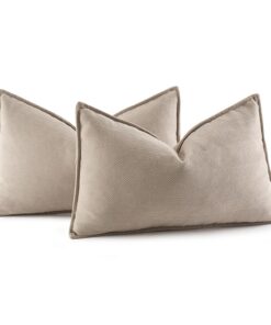 MIULEE Beige Chenille Kissenbezug 40x80 Elegantes Design für Couch und Sofa