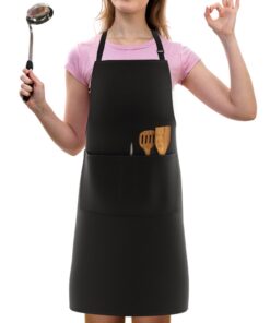 Wasserdichte Kochschürze für Männer und Damen | 3 Taschen & Verstellbaren Gürtel | Küchenware Restaurant Café
