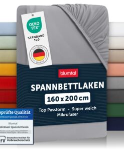 Blumtal® Spannbettel mit Microfaser - Ökotex zertifiziert - für Familien - ideal für Sommersaison - 160x200 cm Spannlein