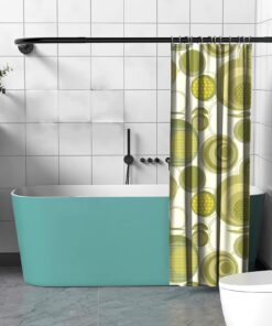 Eckige Duschvorhangstange ohne Bohren Schwarz 70-95x105-165cm mit Edelstahlringen für Badezimmer Badewanne