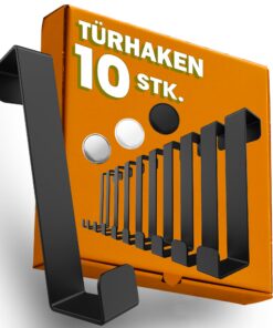 Schwarzesteckwerk für Kleiderhaken - 10er Set - Haken für HochRH und Sachlichkeit - Platzsparende Türgarderobe - univers
