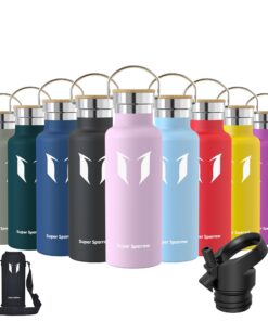 Super Sparrow Edelstahl Thermosflasche 500ml - Auslaufsicher BPA-Frei - Für Sport Fitness Schule