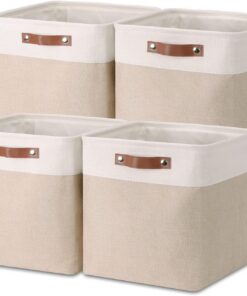 Mangata Stoff-Aufbewahrungsboxen 33x33x33cm, 4er-Set für Kleiderschrank, ideal für ordentliche Wäscheaufbewahrung Mang