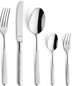 Amefa SATINA Besteck Set 60-teilig, Spülmaschinenfest, Rostfrei 18/10 Edelstahl, Spezial-Wellenschliff, für Dinnergebend
