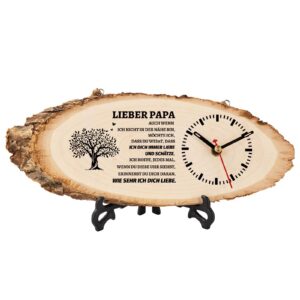 PRSTENLY Papa Geschenke, Beste Papa Ever Holzuhr Geschenke für Männer, Ruhestand Danke Papa Geschenke