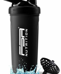 FSA Nutrition Edelstahl Protein Shaker - 900 ml Fassungsvermögen - BPA frei - mit Sieb - für Proteindrink🔙