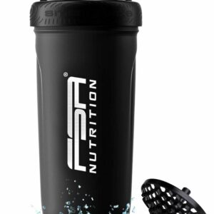 FSA Nutrition Edelstahl Protein Shaker - 900 ml Fassungsvermögen - BPA frei - mit Sieb - für Proteindrink🔙