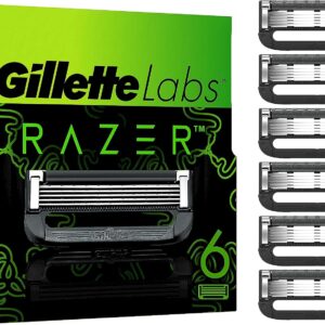 Gillette Labs Rasierklingen, 6 Ersatzklingen für Nassrasierer Herren, Heated Razor mit Reinigungs-Element, Razer Limited