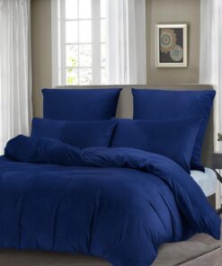 Flanneles Winter Bettwäsche Plüsch Teddy Biber Blau Dunkelblau Warm Kuschelig Bettbezug OEKO-TEX Standard 100