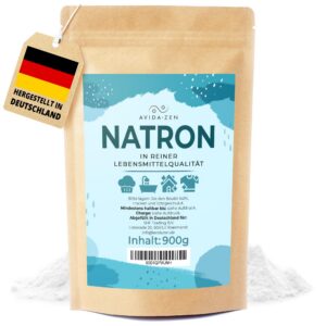 AVIDA ZEN Natron Pulver für Lebensmittelqualität, Backpulver, Reinigung und Baking Soda 900g, hochreines Natronpulver ge