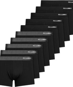 Fullluwaa Baumwollbxershorts Herren 10er Pack Atmungsaktiv Ohne Kratzen OEKO-TEX