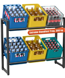**Sechskantiges Getränkeregal, Traglast 300kg, Metallbauweise, Hochwertige Kunststofffüße, Platzspargestaltung, Hochgla