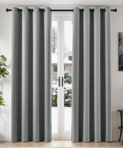 TOPICK Dunkelgrauer Blickdicht Vorhang Set für Schlafzimmer und Wohnzimmer OEKO-TEX Standard 100restriction