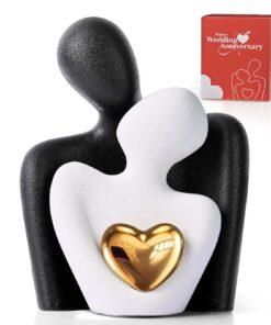 Romantische Paar Statue für Wohnzimmer, Moderne Keramik Umarmendes Brautpaar Skulptur | moderne Liebe Porzellan Figur u
