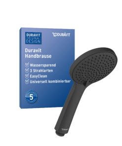 Duravit Wassersparender Duschkopf, 3 Strahlarten, Reinigungsfreundlich, Schwarz Matt - ERSPARNISCH DASSENKELESHOT