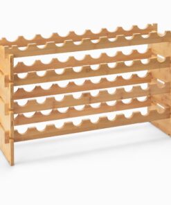Amazon Basics - Weinfassregal aus Bambus, Kapazität für 36 Flaschen, natürlicher Materialflow