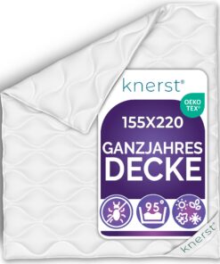 Bettdecke Ganzjahresdecke 155x220 cm - allergikerfreundlich - waschbar - atmungsaktiv, temperaturausgleichend - Farbe: w
