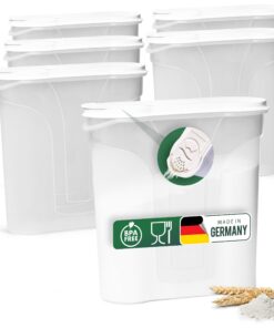 Novaliv Schüttdosen 6er Set 4 Liter zum Streuen - Maße 25,5x25,5x10cm für Mehl Zucker Müsli