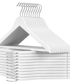 SONGMICS Kleiderbügel Set - 20er packaging, Bügel aus Holz, rutschfester Hosensteg für Anzüge und Hemden, 360° drehbarer