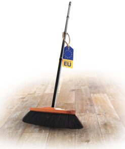 Novaliv Zimmerbesen mit stabiler ROSSHAAR Mischung 4 TLG Steckstiel | Ideal für Laminat und Parkett | Soft BürsteStubenb