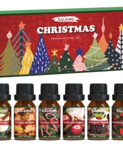 SALKING Weihnachten Ätherische Öle GeschenkSet, 6x10mL Bio Aromatherapie Duftöl für Diffuser & Luftbefeuchter