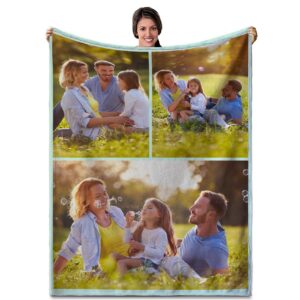 Personalisierte Decke mit Eigenem Foto für Mama und Papa | Kuscheldecke mit Fotos als Personalisiertes Geschenk für Fre