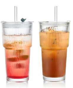 VITEVER Luftdichtes Kaffeeglas Set 2 Stück 600ml, luftdichtes Design für Kaffee und Smoothies, ideal für Familien und Fr