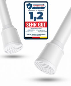 MEISENBERG Teleskop-Klemmstange 170–220 cm Ø 32 mm, Weiß – ohne Bohren