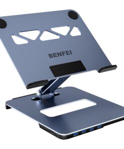 BENFEI Aluminium Laptop Ständer Meeting USB C Dockingstation für Professionelle im Büro | BENFEI Aluminium Laptop Hocke