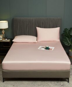 Luofanfei Hellrosa Spannbettlaken 180x200cm für Hochmatratzen mit Glänzendem BambusOEKO-TEX Standard 100 Luofanfei Bam