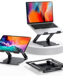 Ergonomischer Aluminium Laptop Ständer mit Wärmeableitung für MacBooks und alle 10-16" Laptops, robust, belüftet und hoc
