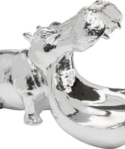 Kare Design Hungry Hippo Deko Figur in SilberFür Kinder ideal zum Dekorieren derkicherenRaum