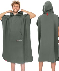 AUTDOOR® Mikrofaser Badeponcho - nachhaltig aus 100% recycelten PET-Flaschen - schnelltrocknend & kompakt für Strand (Gr