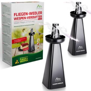 GARDIGO® Wespenwedler - 2er Set | Fliegenabwehr, Fliegenvertreiber, Wespenschutz | Insektenschutz gegen Fliegen, Wespen,